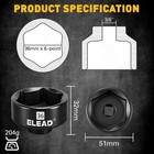 36 Mm Oil Filter Socket Wrench 3 8in Drive 6-point Low Profile Black Chrome
