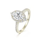 Oval Cut Cz Diamond Engagement Ring For Women  Halo Floral Cluster Wedding Ring