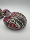 Vintage 1960s Pair Ceramic Quail Birds Hand Painted Gold Accents