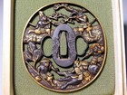 Great Work Soten Signed Samurai Battle Large     Tsuba Edo Era Tsuba Antique