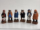 Hand Carved Wooden Nautical Figures Set Of 6 Captain Sailor Fisherman Folk Art