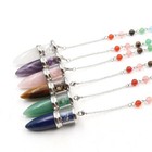 1pc Charm Crushed Gemstone Bullet Chakra Healing Stone Pendant Pendulum Dowsing
