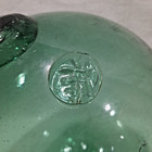 X-large Vtg Japanese Green Glass Fishing Float Hand-blown Marked By Artist 11 