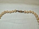Vintage Akoya 6mm Golden-cream  Pearl Necklace - 14k Gold Clasp - 19-inches Long