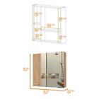 Unbranded Medicine Cabinet W  Mirror 23 6  Surface Mount Rectangular Wood Beige
