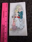Vintage Christmas Card Madonna Jesus And Kneeling Girl Unused Free Ship