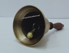 Nautical Vintage Antique Solid Brass Hand Bell 20 3cm With Wooden Handle