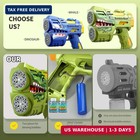 Jasny 2 Pack Bubble Guns For Kids  Led Light Up Rechargeable Bubbles Machine Blo