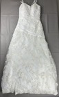 Alfred Angelo A-line Wedding Gown Size 6 White Lace Rustic Beaded Sequins Strap