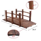 5ft Garden Bridge Classic Wooden Arch W  Safety Rails Footbridge Decorative Pond