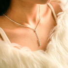Rhinestone Necklace Earrings Set Silver Bridal Wedding Jewelry Set Crystal Prom