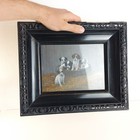Antique Naive Art Oil Painting Of Cute Dogs  Jack Russell Puppies  C  1920s