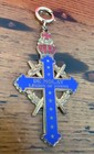 Vintage Order Of Demolay Legion Honor Enamel Cross Medal Pendant Swords Red Blue