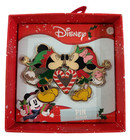 Disney 2025 Christmas Trading Pin     Mickey   Minnie Kissing Elves Heart Ornament