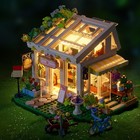  with Led  Greenhouse Flower House 832pcs Building Block Set Best Gift For Women