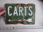 Vintage Carts Arrow Embossed Heavy Metal Sign Golf