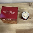 Teddy Bear On A Drum Vtg Avon Christmas Ornament Collection White 2-1 8  X1-3 4 
