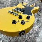 Junior Yellow Electric Guitar P90 Pickups   Black Pickguard Gloss Finish