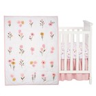 Lambs   Ivy Little Garden 3-piece Embroidered Floral Baby Crib Bedding Set