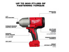 Milwaukee M18 2666-20 Brushless 1 2 In  High Torque Impact Wrench With Friction
