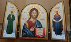 Russian  Triptych Icon  Christ With Matrona 