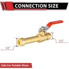 Efield 1 2    1 2  Push Fit Slip Ball Valve Red Lever Brass No Lead Free Shipping