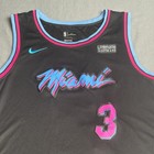 Nike Miami Heat Dwyane Wade Vice Nights City Edition Jersey Black Mens 44 S