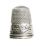 Antique Ketcham   Mcdougall Sterling Silver Thimble Damask Flowers Mkd C1890s