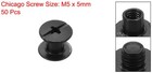 50set M5 X 5mm Chicago Screw Metal Stud Screw Rivets For Leather Black