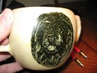 Scarce Frankoma Desert Gold Creamer Sugar With Popowitz Decorated Dog Chow Chow