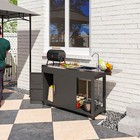 Outdoor Grill Table Cart Bar Sink Cabinet With Garden Hose Connect Sink Black