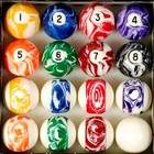 Pool Balls - 16 Piece Cue Ball Set For Pool Table And Display - 2 1 4 Inch  6   