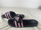 Adidas Adissage Slides Size 8 Black Pink Comfort Sport Sandals 044264
