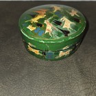 Vintage Kashmiri Papier -mache Lion And Antelope Coaster Set With Box