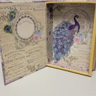 Punch Studio Purple Peacock Faux Book Box 11 x8 5 x2 5  Discontinued Design 