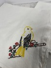Set Of 3 Vintage Hand Embroidered Bird Flour Sack Towels 