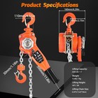 Lever Chain Hoist 1 Ton 2205lbs Capacity 10ft Lift manual Ratchet Chain Pulle   