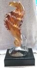 Marano Seahorse 10  Amber And White On Wood Base 