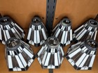  7  Vintage Tiffany-style Stained Glass Art Deco Black   White Brown Lamp Shades