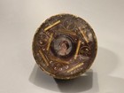 Antique 18th 19thc Papier-mache Snuff Box Hand Painted Portrait Glass Filigree
