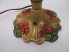 Vtg Antique Victorian Art Nouveau Table Lamp Light Fixture 3 Arm Painted Floral