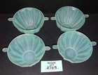 4 Vintage Green Stanhome Plastic Gelatin Jello Molds