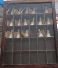 16  80s Precious Moments Thimble Display Case Wall Shadow Box Cabinet 