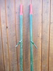 Vintage Wood Oars 71  Long Paddles Has Great Old Green Red Finish With Oarlocks