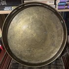 Mid 20th Century Large Round Brass Gallery Tray