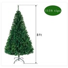 8-foot Unlit Artificial Christmas Pine Tree With Sturdy Metal Legs - Green