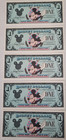 Lot Of 5 Series 1990 Disney Dollars  1  Envelope   4 Adult And 4 Child Passports