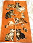 Vintage - 2pc Irish Linen Tea Towels - Kittens Playing   Terrier Dogs - Unused