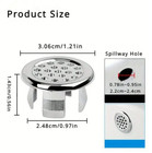 4pcs Chrome Sink Overflow Covers - Round Plastic Inserts For Bathroom Basin-new