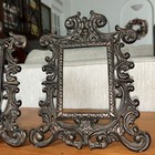 Antique Victorian Cast Iron Bronze Tabletop Picture mirror Frames  11    Set Of 2